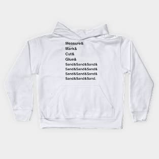 Helvetica Woodworking List Kids Hoodie